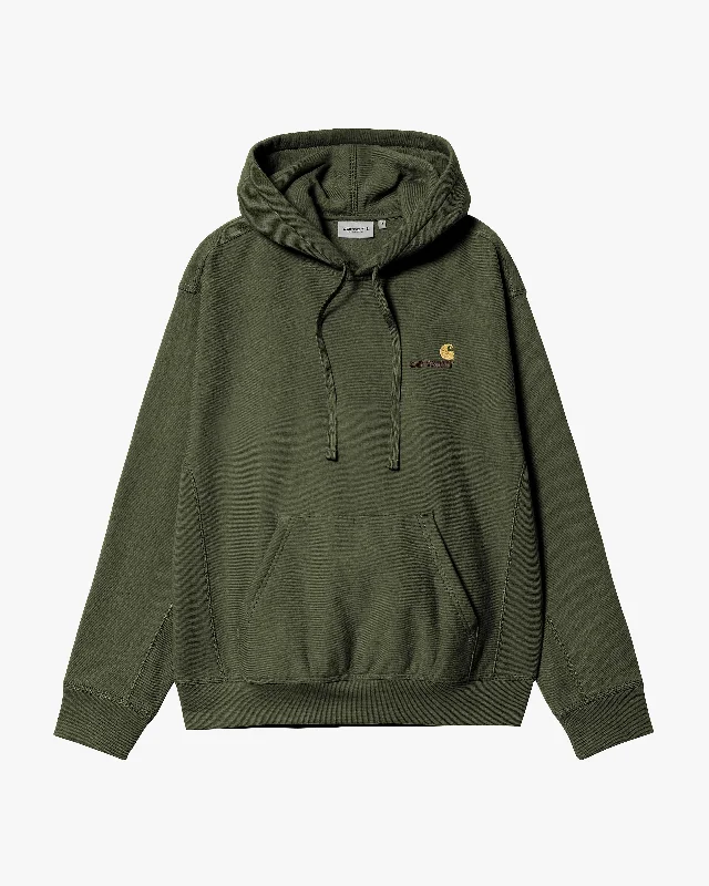 Carhartt WIP Hooded American Script Sweat - Tarragon Elegant Men's Cashmere