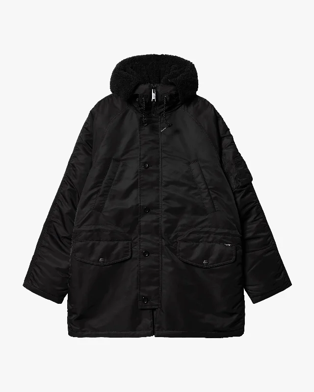 Carhartt WIP Hooded Olten Parka - Black Dapper Men's Bow