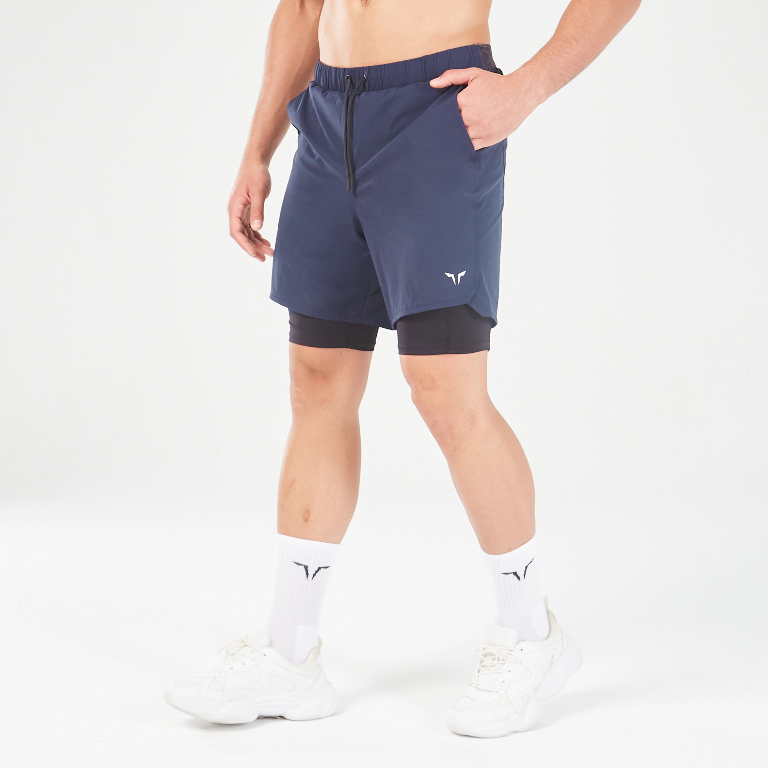 Core 7 Inch 2-in-1 Wordmark Shorts - Navy Tough Men's Military