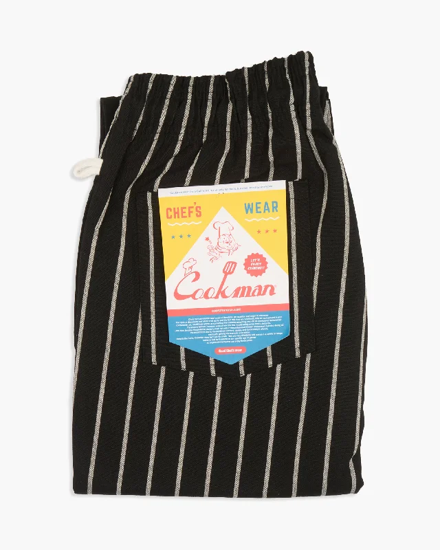 Cookman Chef Pants - Duck Canvas Stripe Black Casual Men's Japanese 