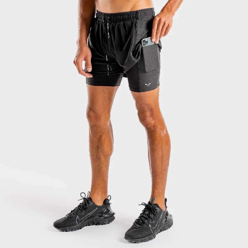 Hybrid 2-in-1 Shorts - Full Onyx Business