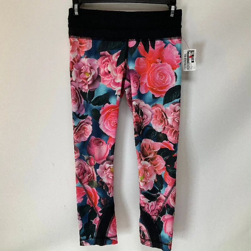 Athletic Leggings Capris By Lululemon In Floral Print, Size: 2 Polished Men's Silk