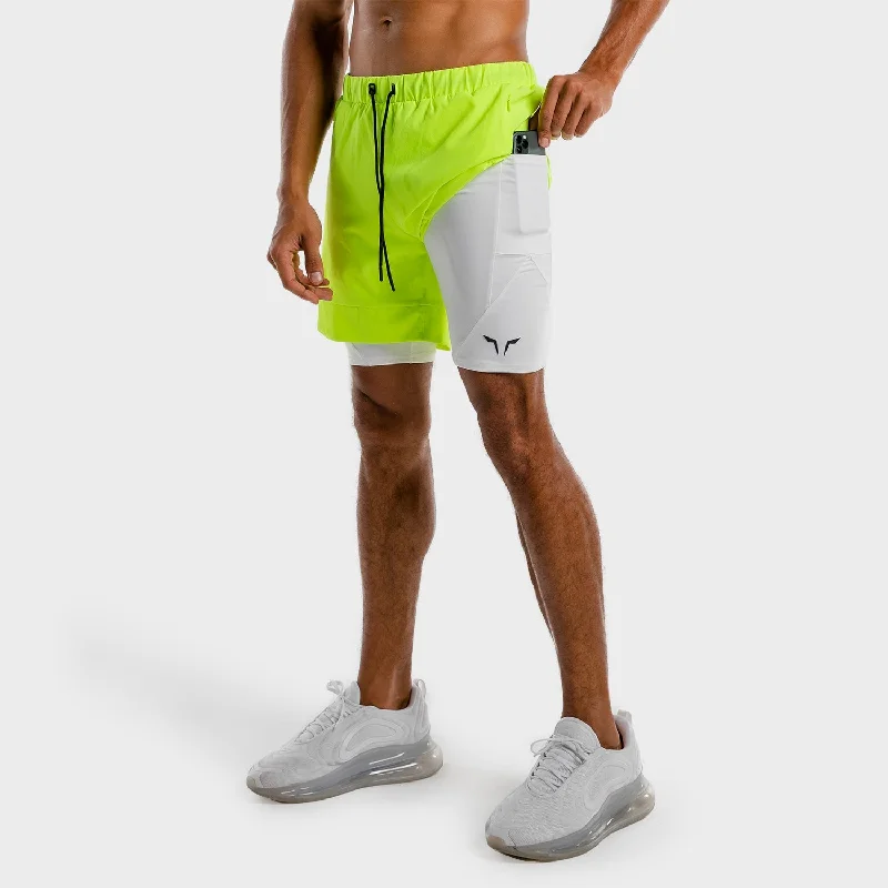 Limitless 2-in-1 Shorts - Neon And White Gym