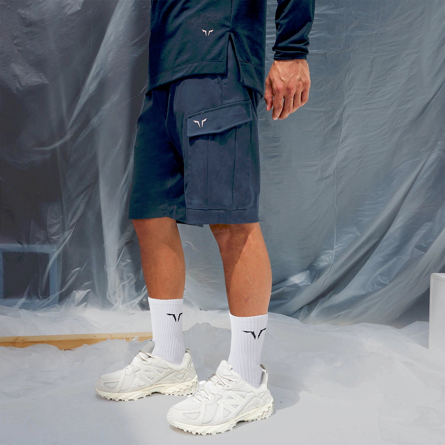 Code Utility Cargo Shorts - Blue Nights Sporty Men's Athleisure 