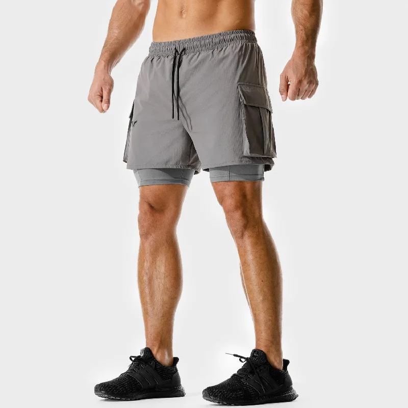 Code 2-in-1 Cargo Shorts - Dark Gull Grey Rugged Men's Outdoor 