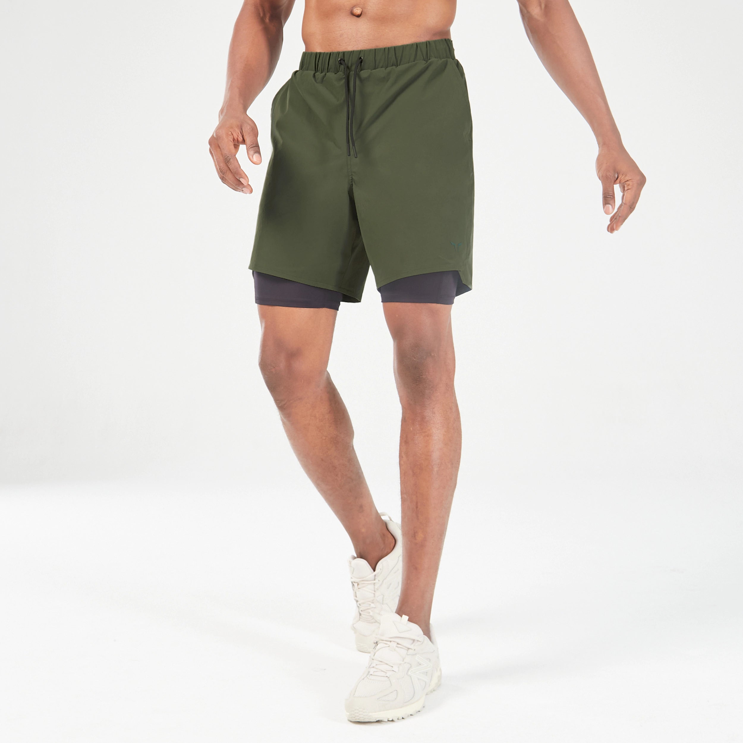 Core 7 Inch 2-in-1 Wordmark Shorts - Kombu Green Traditional Men's Wool