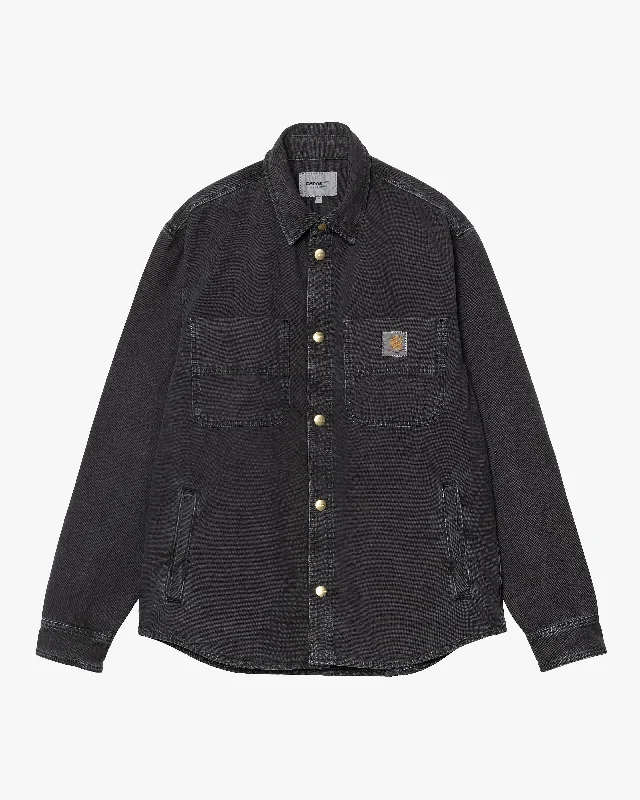 Carhartt WIP Conro Shirt Jacket - Black Stone Dyed Unique Men's Patch