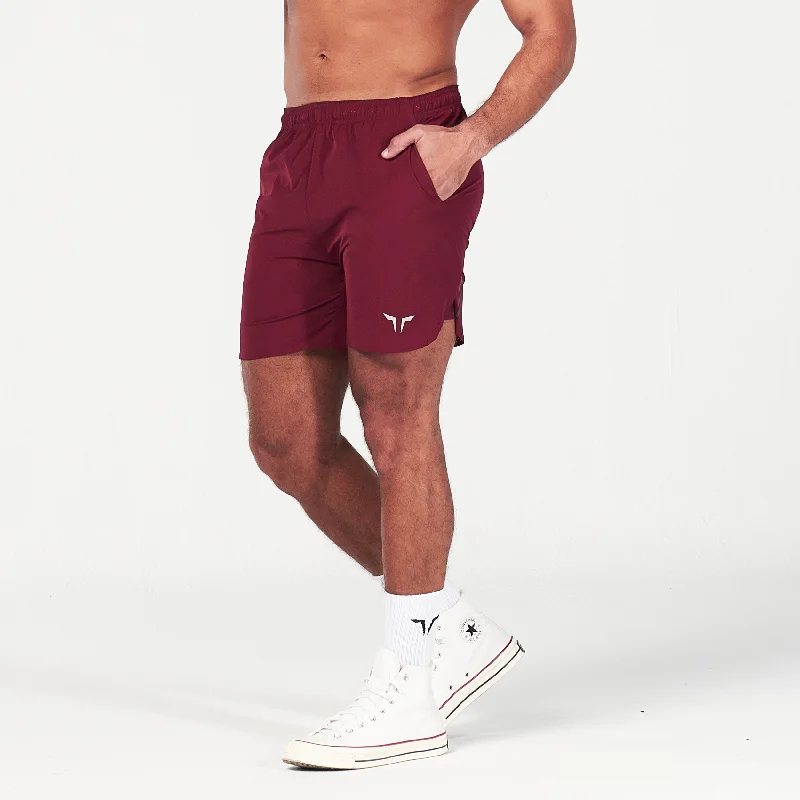 2-in-1 Dry Tech Shorts - Maroon Stylish Men's Neon