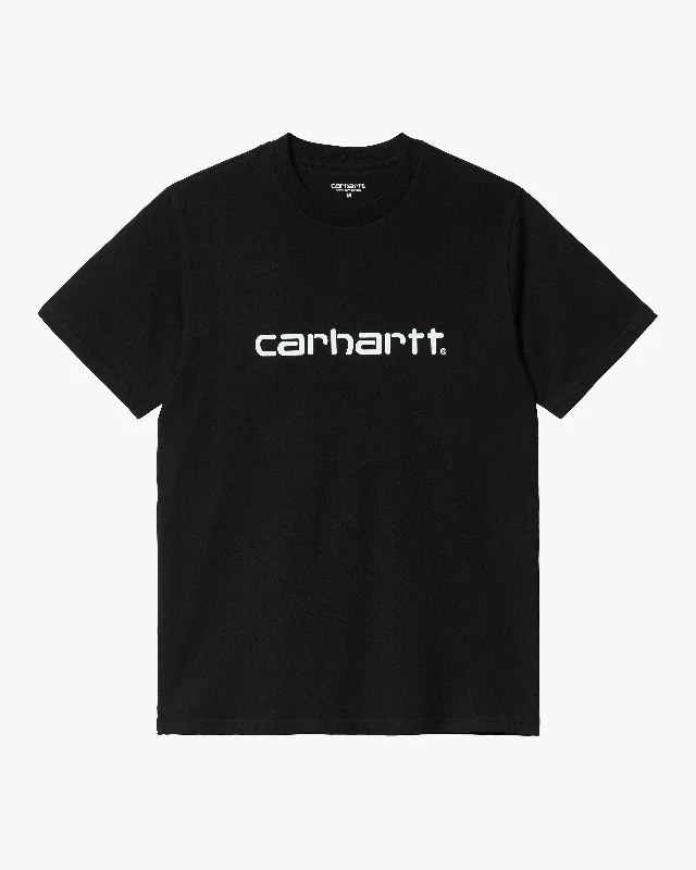 Carhartt WIP S/S Script Tee - Black / White Earthy Men's Hemp