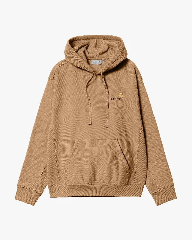 Carhartt WIP Hooded American Script Sweat - Peanut Hip Men's Retro