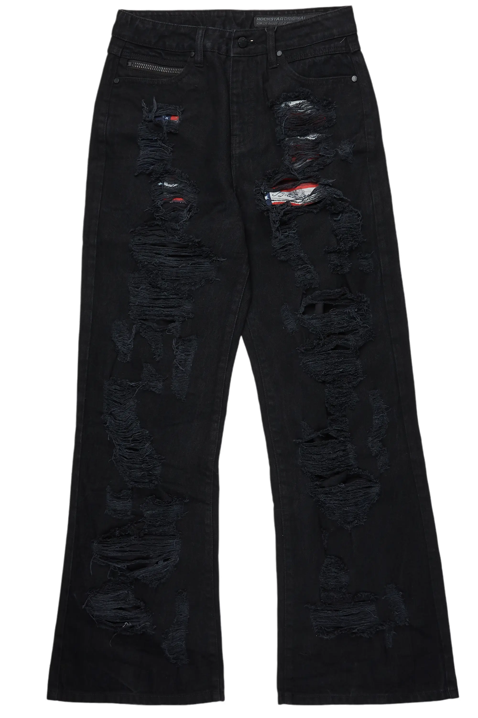 Boys Mical Black Baggy Fit Jean Tough Men's Tactical