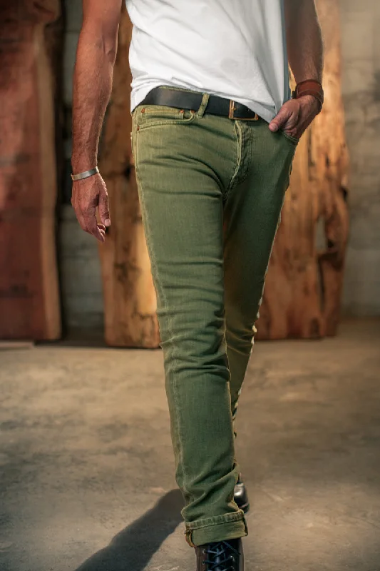 Brandon Overdyed Jean Army Green Masculine Men's 