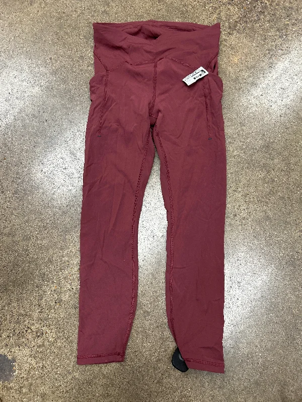 Athletic Leggings By Lululemon In Maroon, Size: 8 Trendy Men's Oversized