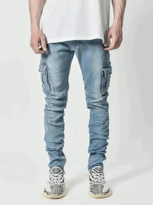 Skinny Cargo Jeans For Men Refined Men's Hand