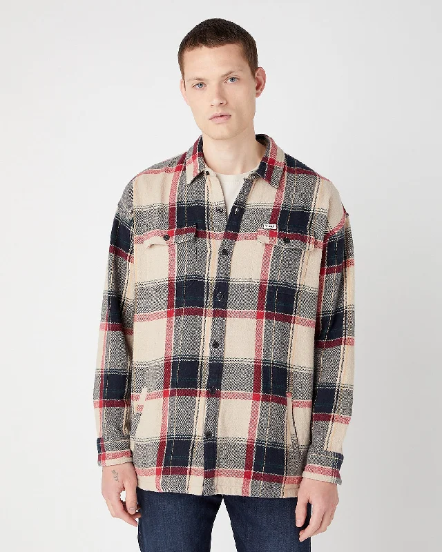 Wrangler Heavy Neppy Twill Overshirt - Black Lumberjack