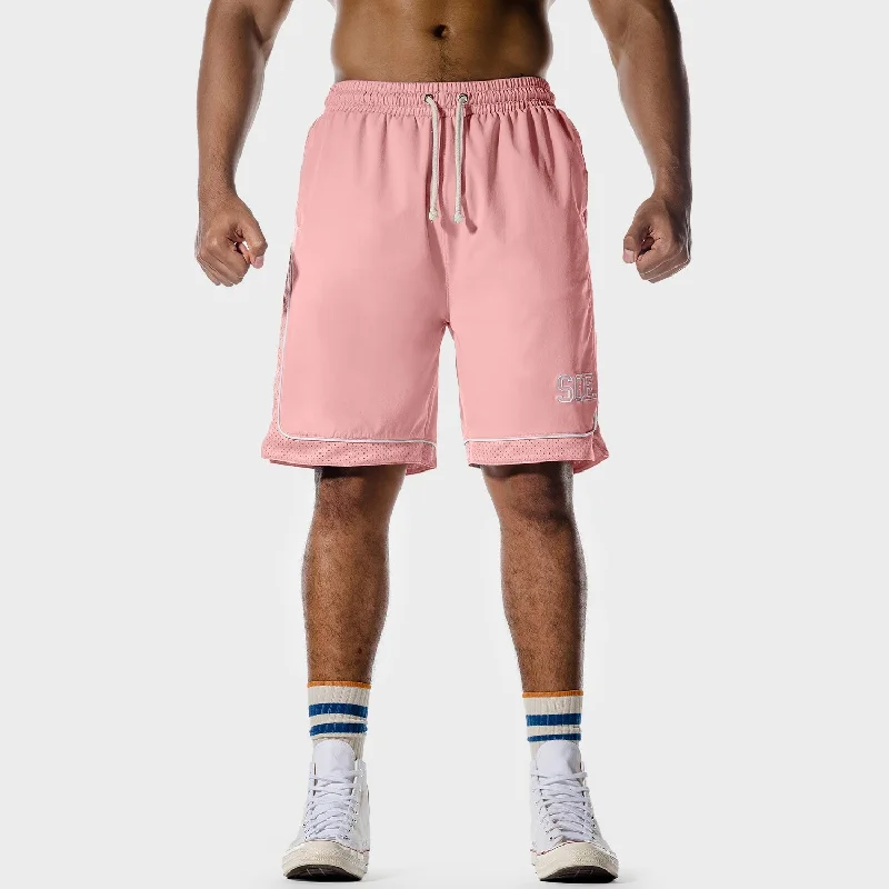 Golden Era Basketball Shorts - Flamingo Pink Marl Monochromatic Office Style