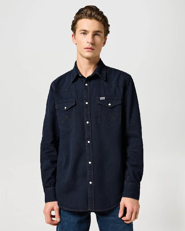 Wrangler Western Denim Shirt - Midnight Rodeo Trendy Men's Bucket