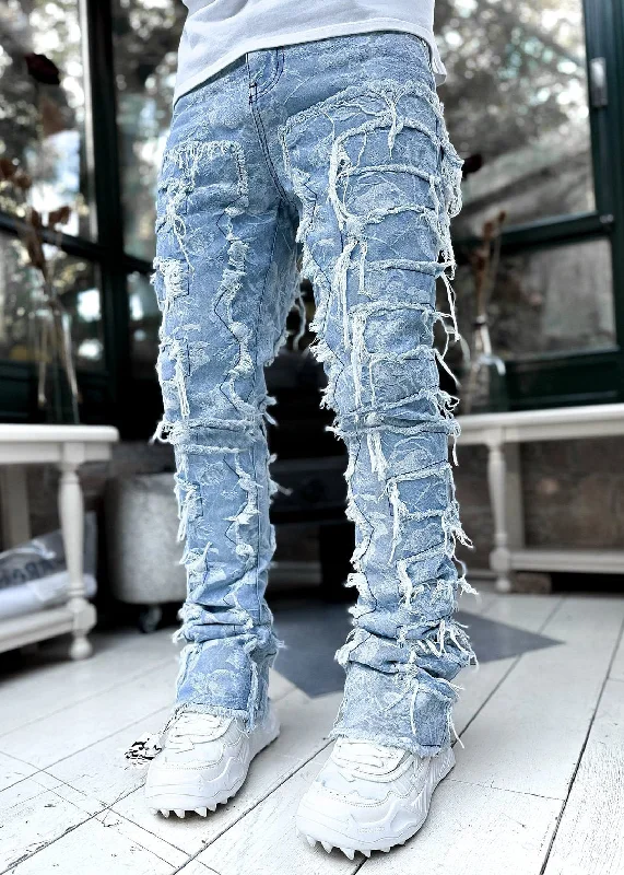 Patched & Torn Jeans Artistic Men's Avant