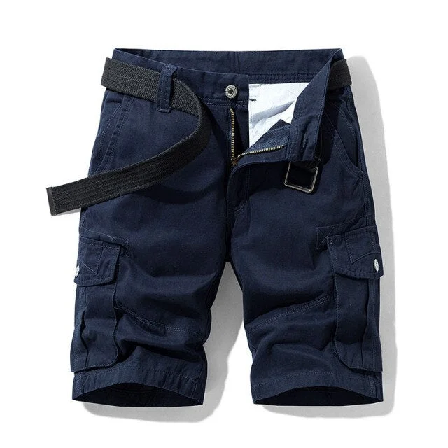 Summer Men's Cotton Multi Pocket Tactical Military Cargo Baggy Shorts Modern Men's Geometric