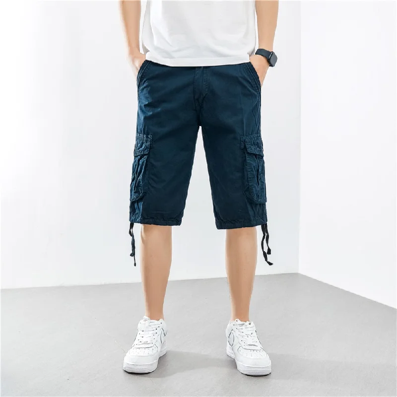 Men's Plus Size 28-38 Inch Classic Casual Pocket Knee Length Shorts Confident Men's Power