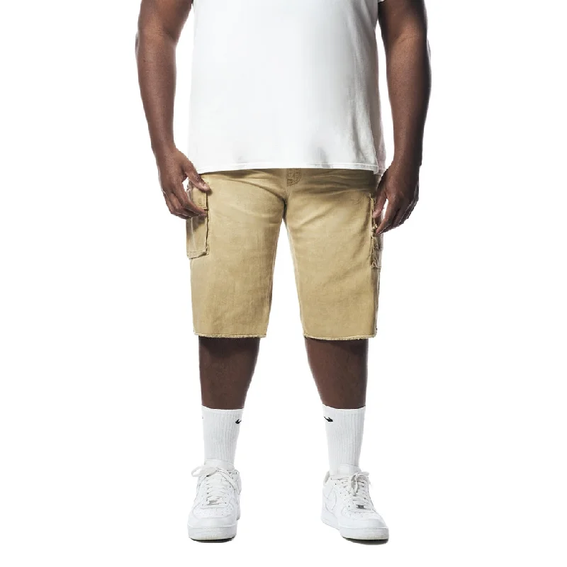 Big and Tall - Pigment Dyed Twill Utility Shorts - Khaki Dapper Men's Bow