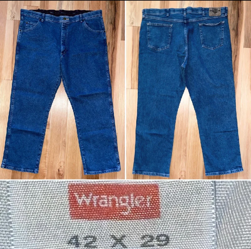 Blue Jeans Wrangler Size W42 x 29 Traditional Men's Country