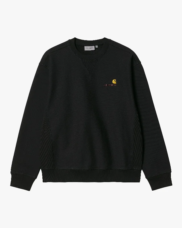 Carhartt WIP American Script Sweat - Black Artistic Men's Hand