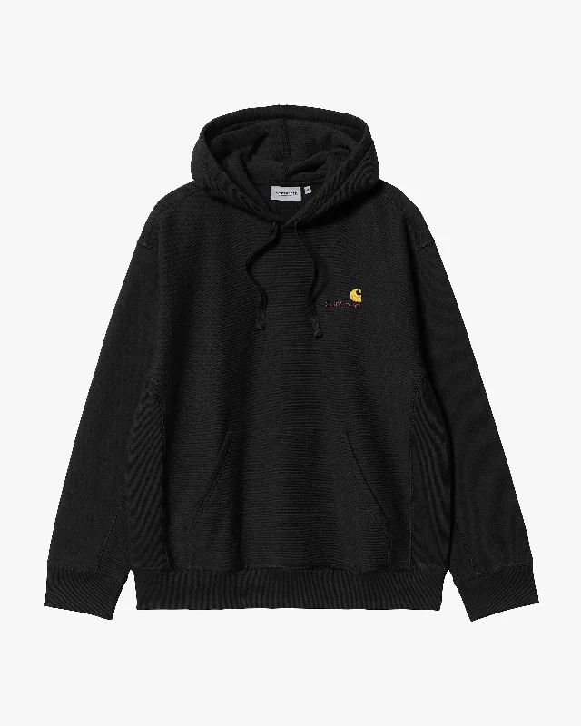 Carhartt WIP Hooded American Script Sweat - Black Modern Men's Geometric