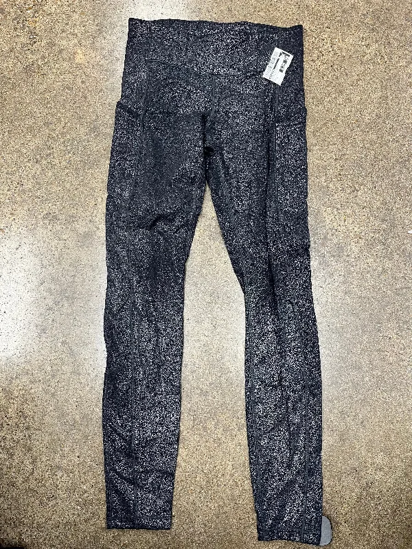 Athletic Leggings By Lululemon In Black & Silver, Size: 4 Traditional Men's Wool