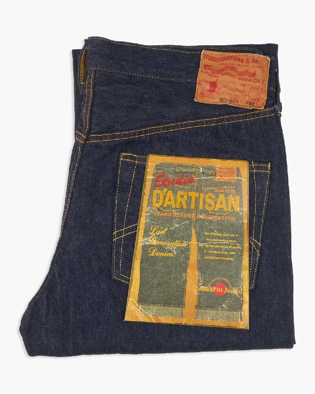 Studio D'Artisan SD-801 15oz Natural Indigo Selvedge Regular Straight Mens Jeans - Onewash Sporty Men's Tennis