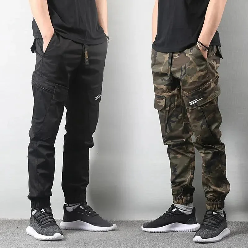 Men Cargo Pants, Drawstring Tailored