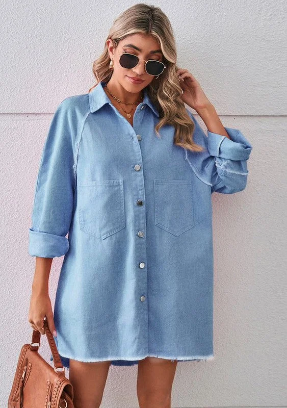 Button Up Denim Dress Bold Men's Animal