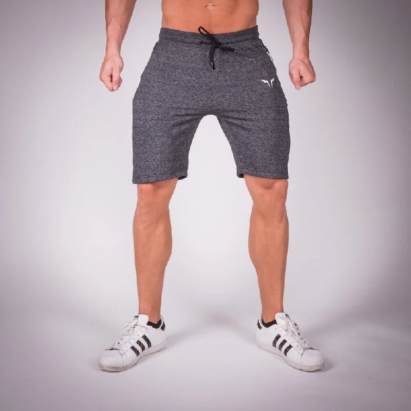 Ribbed Shorts - Melange Grey Polished Men's Satin