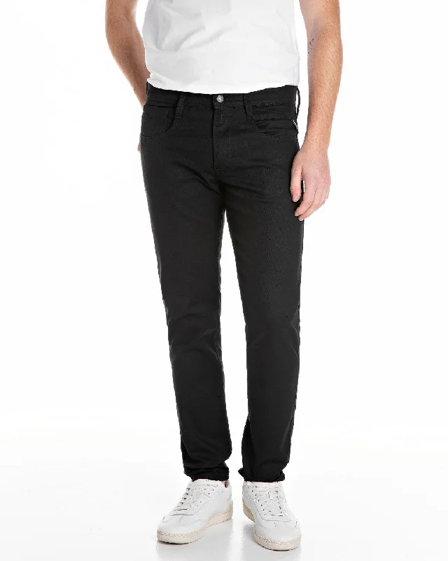 Replay Anbass Slim Fit Mens Jeans - Black Masculine Men's Thick