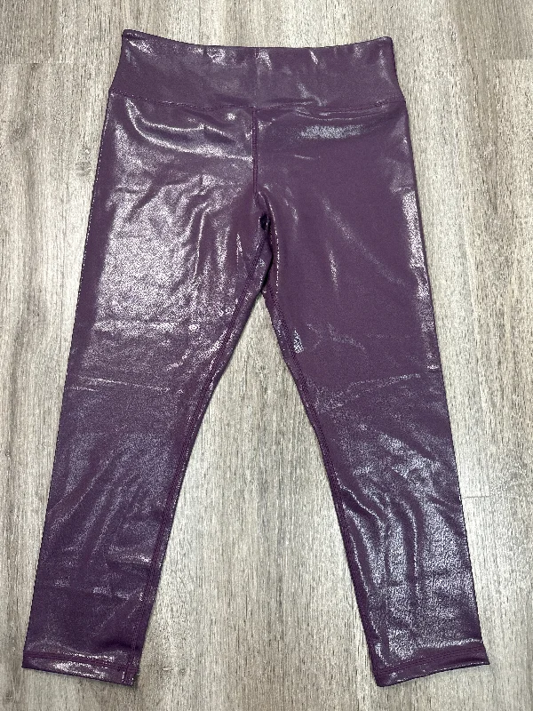 Athletic Leggings Capris By Zyia In Purple, Size: Xl Trendy Men's Oversized