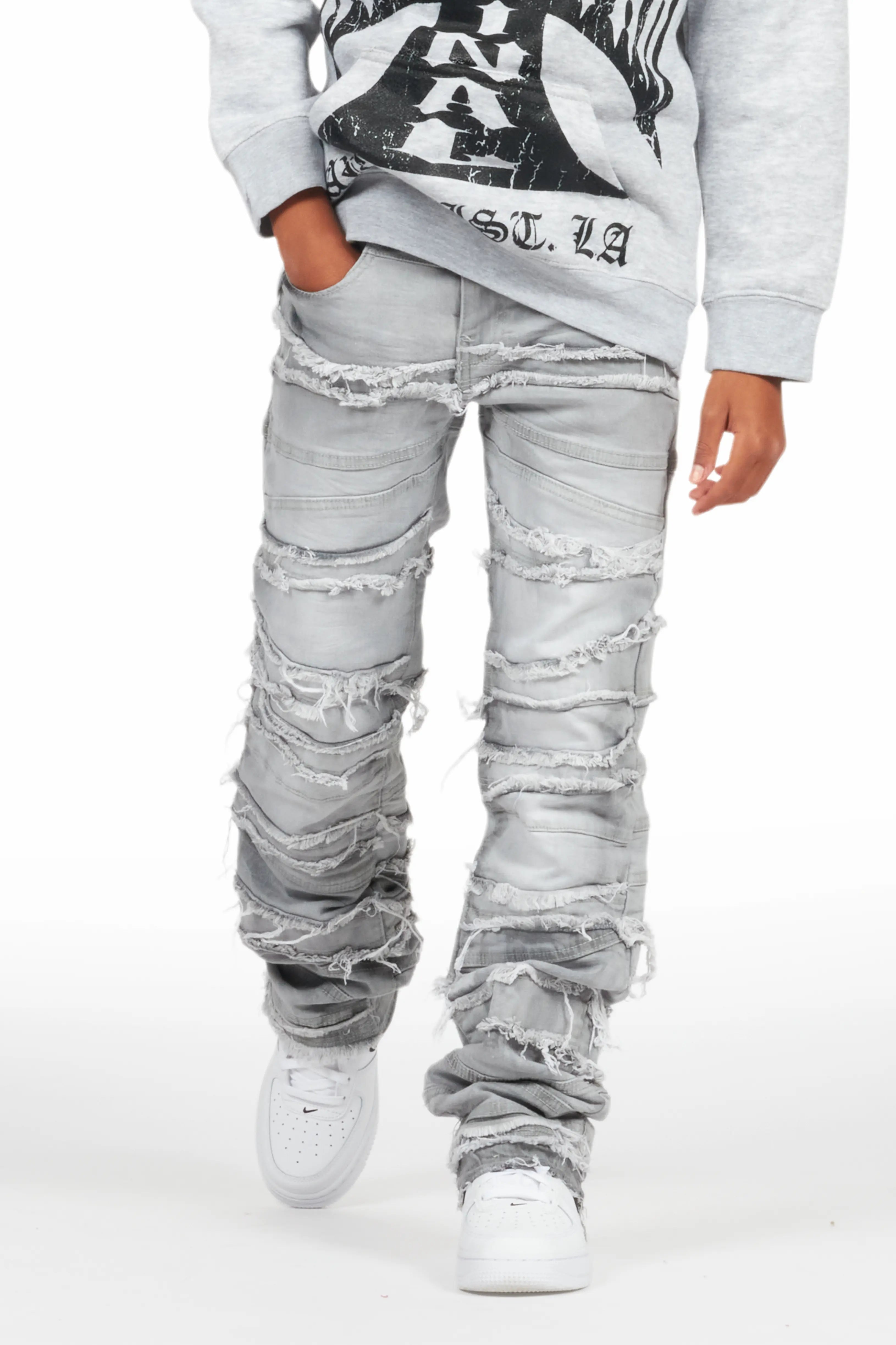 Boys Franko Light Grey Slim Fit Jean Gym